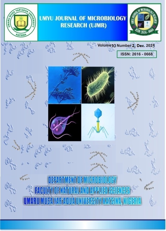 					View Vol. 10 No. 2 (2025): UMYU Journal of Microbiology Research (UJMR)
				