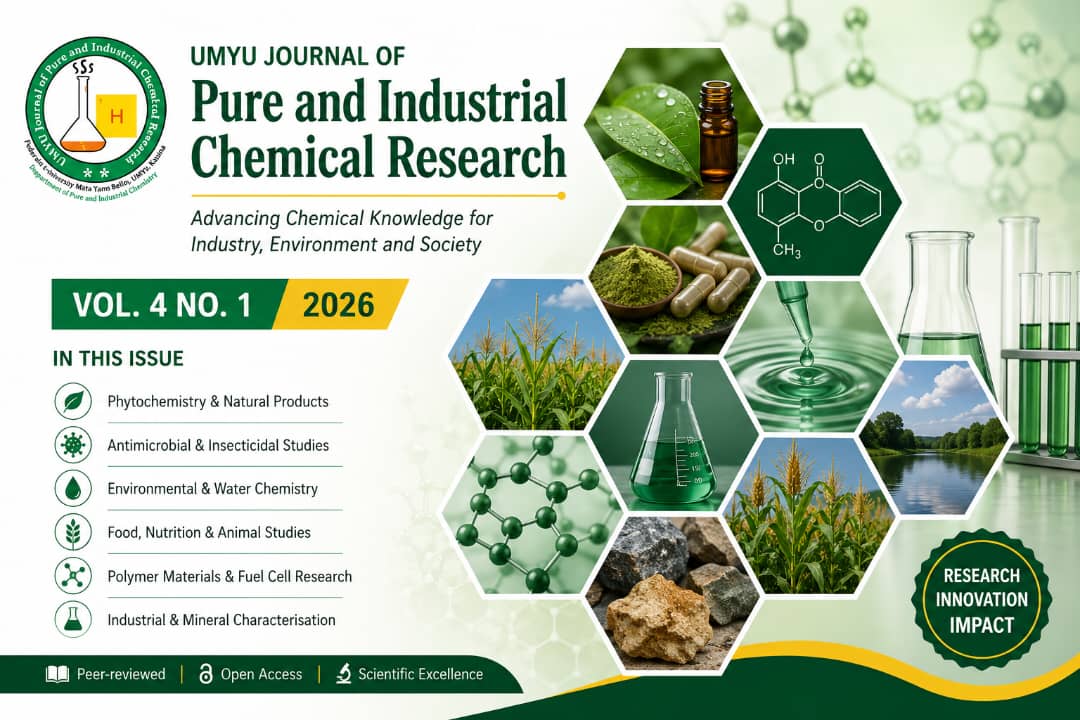 					View Vol. 4 No. 1 (2026): UMYU Journal of Pure and Industrial Chemical Research
				